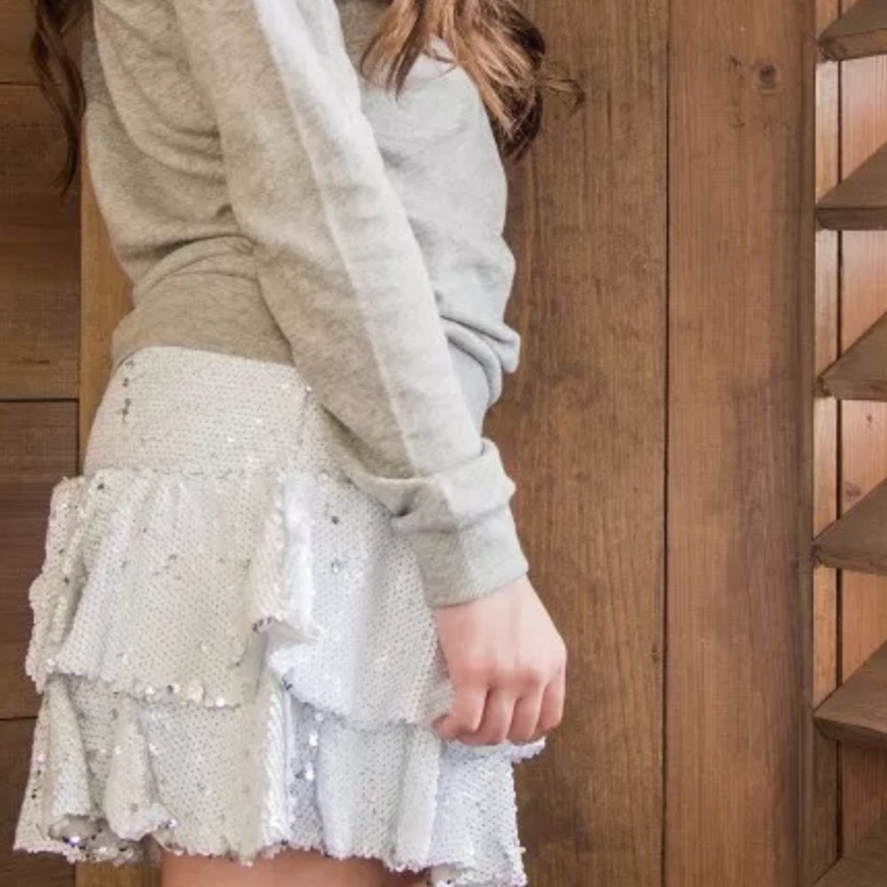 Mini Skirt Party White Sequin Short Skirt